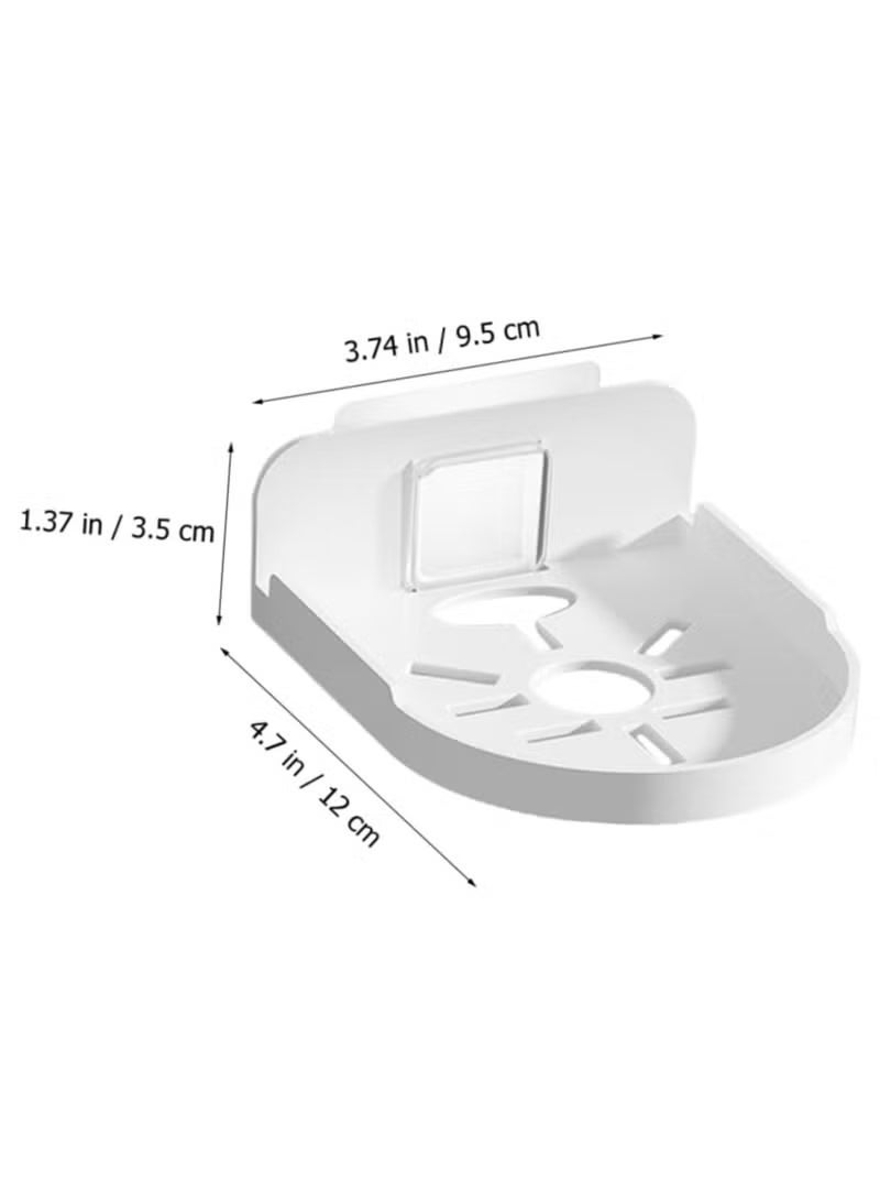 HPRT 2PCS Wall Mount Storage Rack, No Drilling Adhesive Camera Shelf with Cable Routing and Raised Edge, PC Wall Camera Holder for Security Cameras, Baby Monitors and Speakers (White, 12 × 9.5 cm) - Image 3
