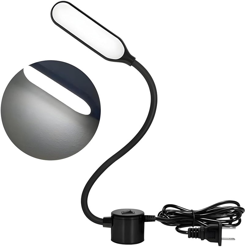 Breewell 10W Sewing Machine Light with Magnet Base30 LEDs Bedside Reading lamp Flexible Desk Light with Toggle Switch BlackColor Indian Plug - Image 1