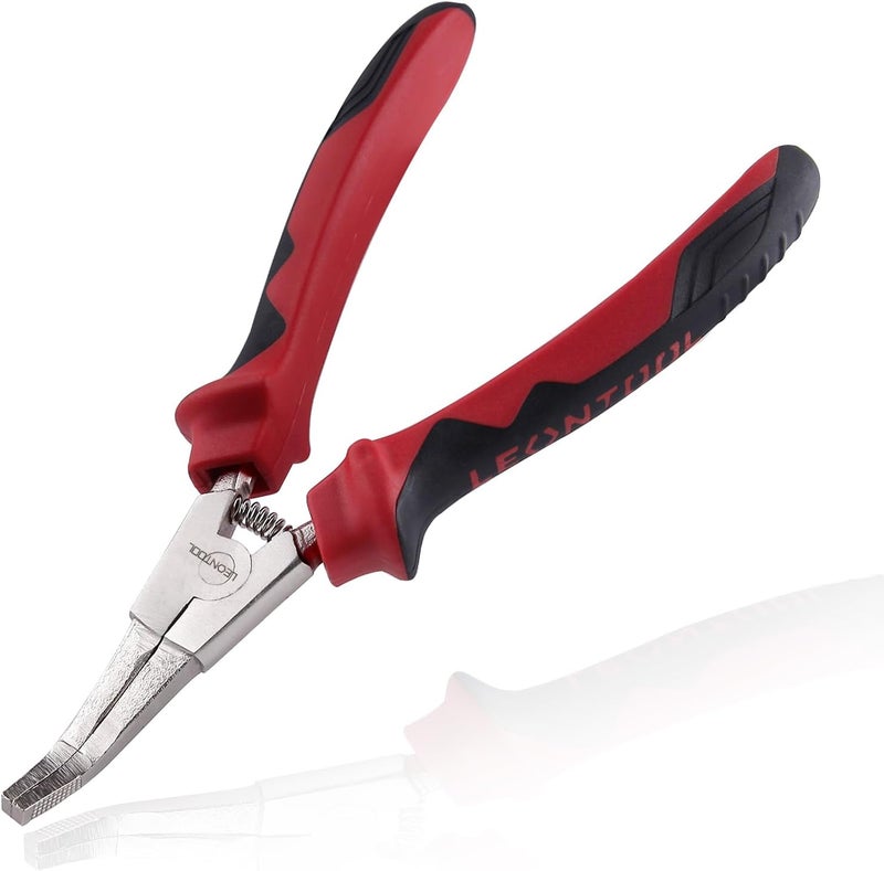 LEONTOOL 8 Inch Lock Ring Pliers - Special Circlip Pliers with Angle Tip and Bent Nose for Transmission Transfer Cases - Image 1