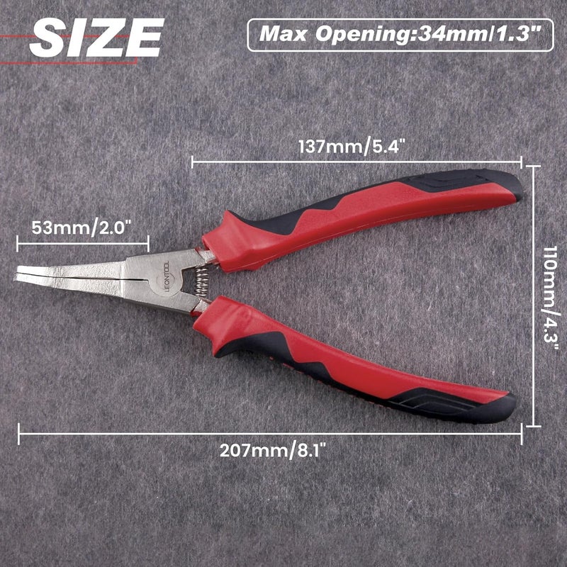LEONTOOL 8 Inch Lock Ring Pliers - Special Circlip Pliers with Angle Tip and Bent Nose for Transmission Transfer Cases - Image 4