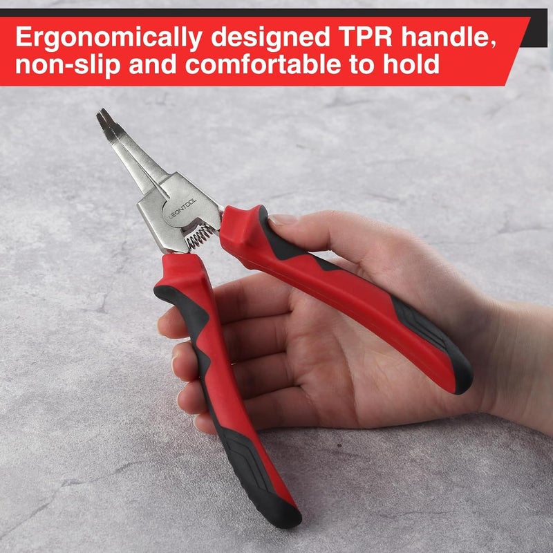 LEONTOOL 8 Inch Lock Ring Pliers - Special Circlip Pliers with Angle Tip and Bent Nose for Transmission Transfer Cases - Image 5