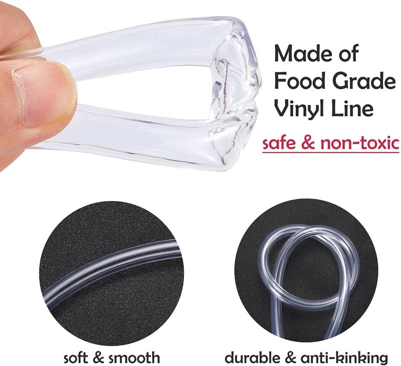 LitKiwi Draft Beer Line with Connectors,Part of Kegerator Kit,7 Feet-Clear Vinyl Tubing Hose 5/16"ID 7/16" with Stainless Steel Barb Fitting,for Beer Tap Tower Keg Homebrewing - Image 2