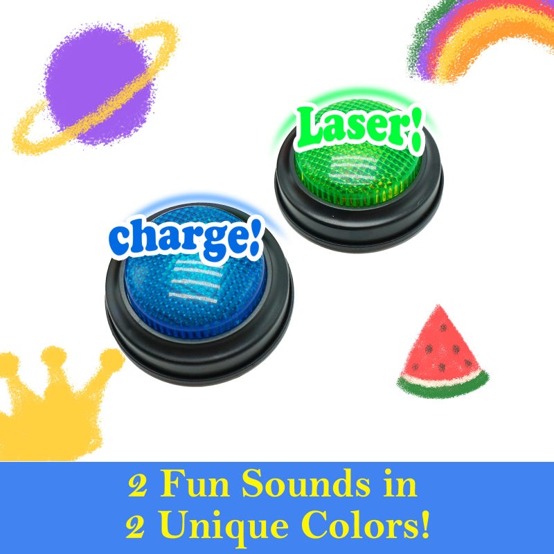 Gelabur 2-Pack Quiz Game Buzzers for Trivia Games, Answer Buzzers with Lights and Sound, Classroom Game Show Style Buzzer Buttons for Team Games - Image 4