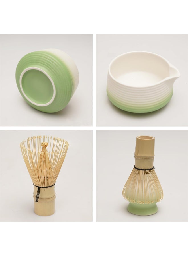 فلاي رود مجموعة ماتشا أصلية، خفاقة ووعاء ياباني، مجموعة ملحقات احتفالية مع محرك وملعقة وكوب وحامل - حامل خفاقة ماتشا سيراميكي لشاي ماتشا أخضر مثالي، أخضر وأبيض - Image 3