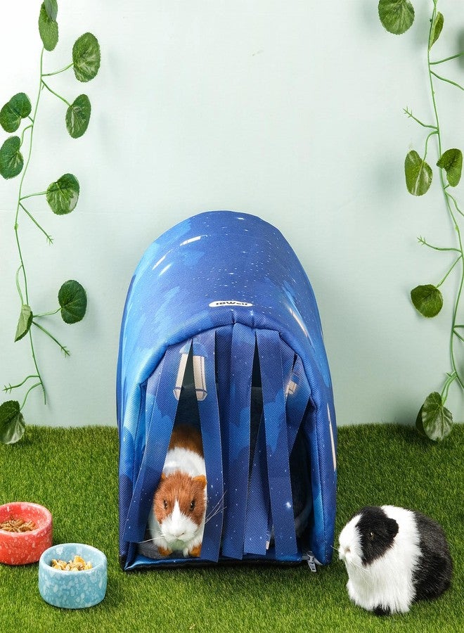 IBWell Guinea Pig Hideout Tunnel with Curtains Cute Starry Sky Bunny Hideaway for Cage Accessories Washable Soft Hedgehog Hides and Houses - Image 4