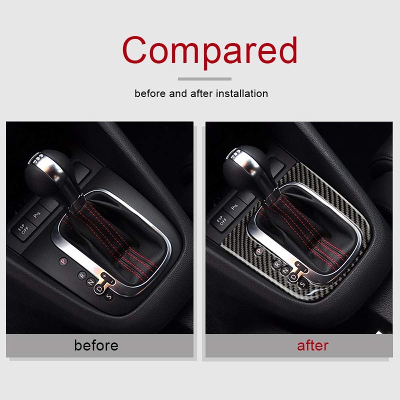 AIRSPEED Carbon Fiber Car Gear Shift Panel Cover Sticker Interior Trim for Volkswagen VW Golf 6 GTI MK6 2008-2013 Accessories (Style B) - Image 5