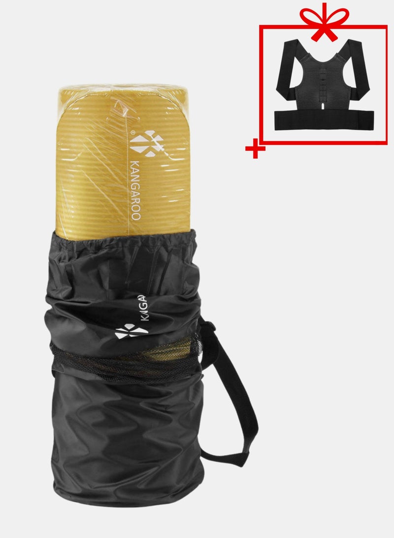 KANGAROO A 1.5 cm yoga exercise mat with a gift belt and back brace