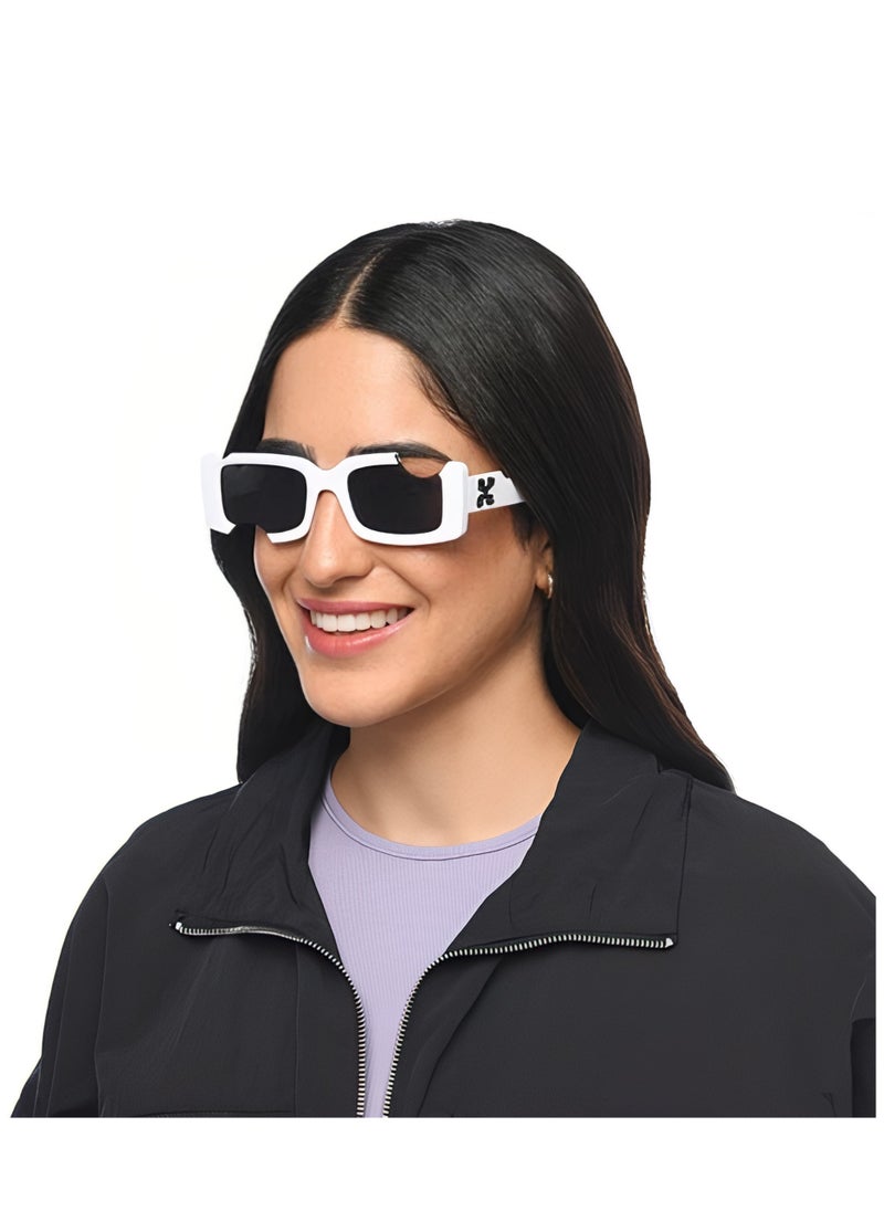 Generic - Small Irregular Rectangular Sunglasses with UV Protection - White - Image 1
