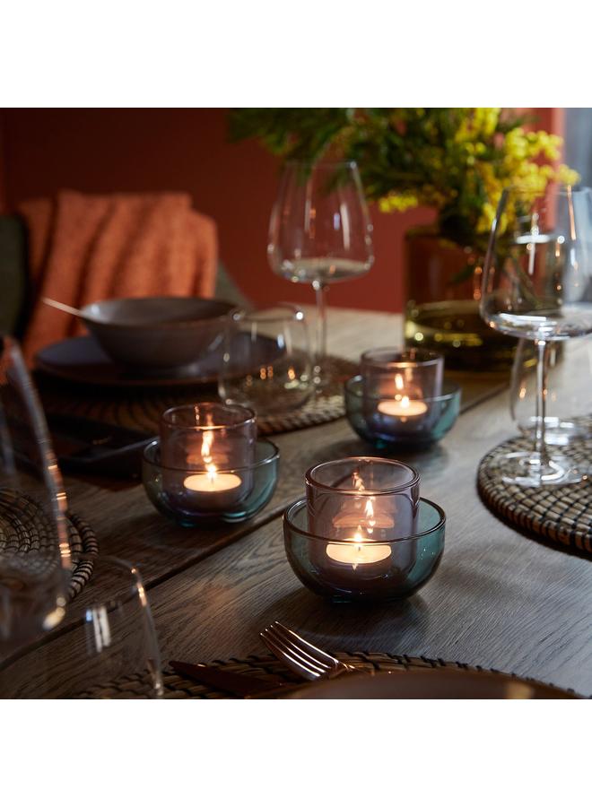 Zaboon Tealight Holder, Set Of 2, Blue/Lilac - Image 2