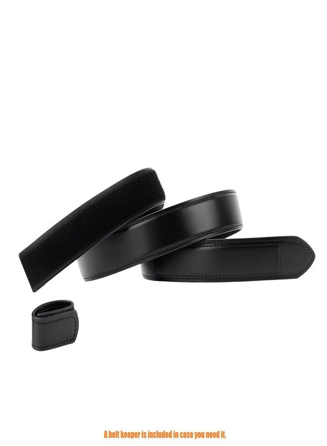 TACNEX Mechanic Belt Buckleless No Scratch Genuine Leather Belt 1 3/8" Wide Hook & Loop Closure for Technician Movers Industrial Work Travel Black M - Image 2