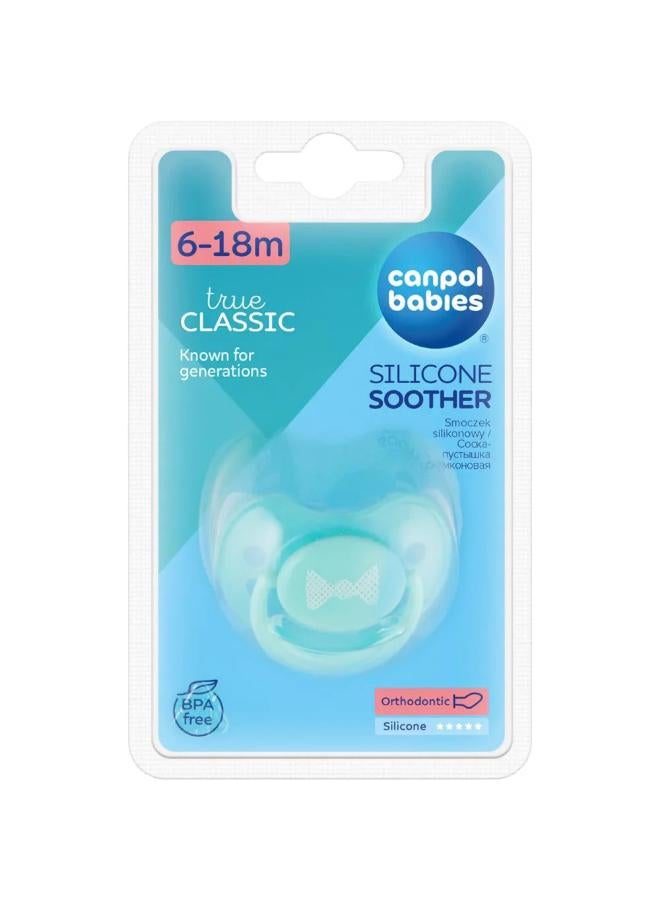 Canpol Babies Silicone Angled Soother 6–18 Months – Aqua - Image 1