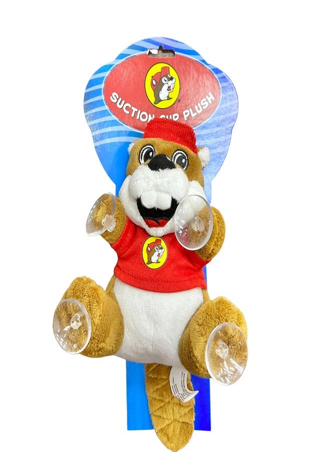 Buc-ee's Suction Cup Plush Beaver Mascot with Red Cap and Shirt, Window Decoration - Image 1