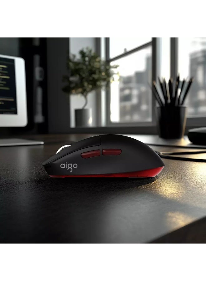 aigo GM80 Plus 3 Mode Wireless, Bluetooth & Wired Gaming Mouse - 12,000 DPI Optical Sensor PAW3311 - Lightweight 52G - Polling Rate 1000 Hz - Image 3