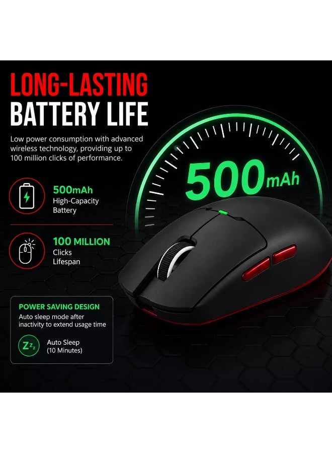آيجو ماوس الألعاب GM80 Plus 3 أوضاع لاسلكية وبلوتوث وسلكية - مستشعر بصري 12000 نقطة في البوصة PAW3311 - خفيف الوزن 52 جيجابايت - معدل استطلاع 1000 هرتز - Image 3