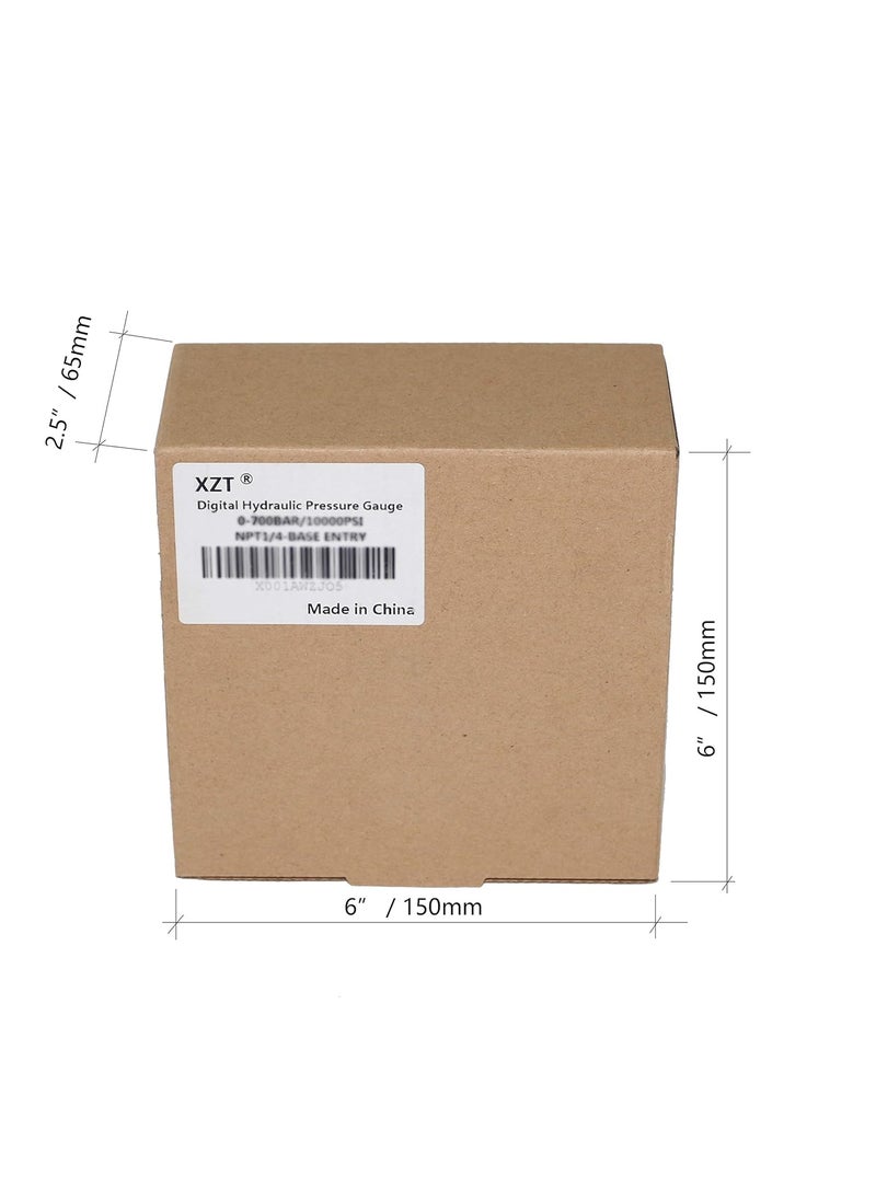 XZT XZT 315 10000 PSI Digital Hydraulic Pressure GaugePressure Manometer Pressure Sensor with 14Inch NPT ConnectorBase Entry  - Image 5