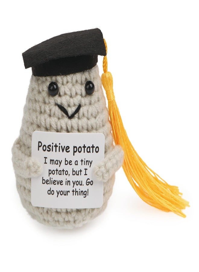 yodo Mini Positive Crochet Potato - Handmade Amigurumi Yarn Gift with Motivational Message, Funny Gift for Women, Men, Friends, Graduation, Birthday, Teacher Appreciation,Graduation Potato - Image 1