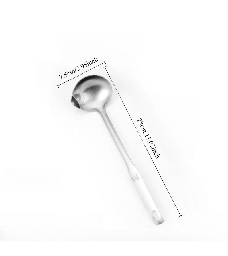 1 Pc Kitchen Stainless Steel Oil Filter Spoon With Funnel For Dormitory Household Restaurant Use Food Grade High Value Soup Strainer - Image 2