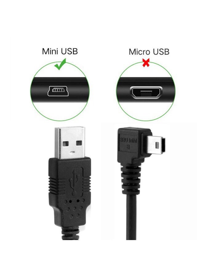 Chenyang CY Mini USB B Type 5pin Male Right Angled 90 Degree to USB 2.0 Male Data Cable with Ferrite 3.0m - Image 2