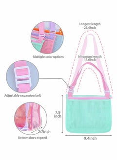 Generic Beach Toy Mesh Bag, Adjustable Kids Shell Collecting Bag Beach Sand Toy Totes for Holding Shells Beach Toys Sand Toys Swimming Accessories for Boys and Girls, Only Bags, 3 Pcs  - Image 4