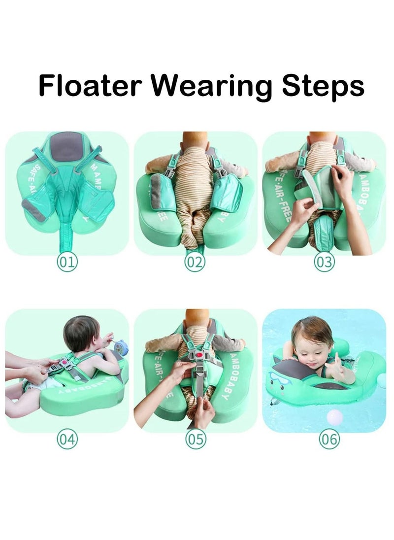 GT-Wheel - Baby Floater Swim Trainer Solid Infant Pool Float Non Inflatable Swim Ring with Canopy - Image 1
