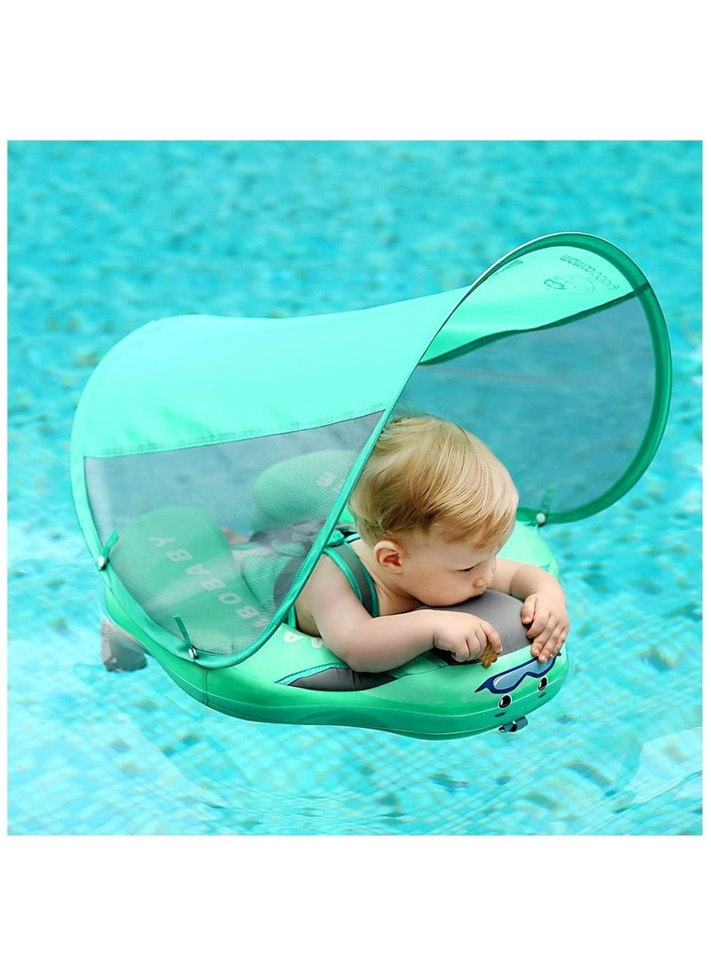 GT-Wheel - Baby Floater Swim Trainer Solid Infant Pool Float Non Inflatable Swim Ring with Canopy - Image 1