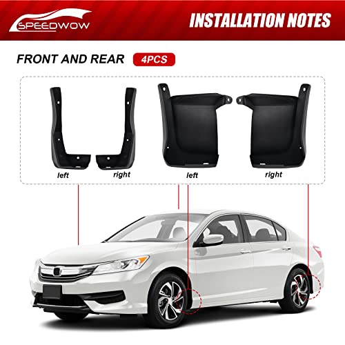 SPEEDWOW Mud Flaps Splash Guards Fit for 2016-2017 Honda Accord,Front and Rear 4 Piece/Set - Image 5