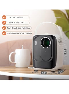 Generic "Mini Projector S10 – 5G WiFi Portable Video Projector, 1920x1080P Smart Multimedia Projector, 8000 Lumens, Bluetooth Home Theater Cinema with USB/SD Card Support (White)"  - Image 3
