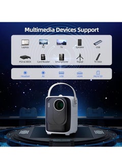 Generic "Mini Projector S10 – 5G WiFi Portable Video Projector, 1920x1080P Smart Multimedia Projector, 8000 Lumens, Bluetooth Home Theater Cinema with USB/SD Card Support (White)"  - Image 5