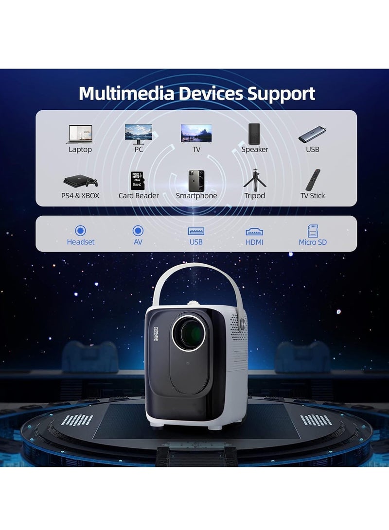 "Mini Projector S10 – 5G WiFi Portable Video Projector, 1920x1080P Smart Multimedia Projector, 8000 Lumens, Bluetooth Home Theater Cinema with USB/SD Card Support (White)"  - Image 5