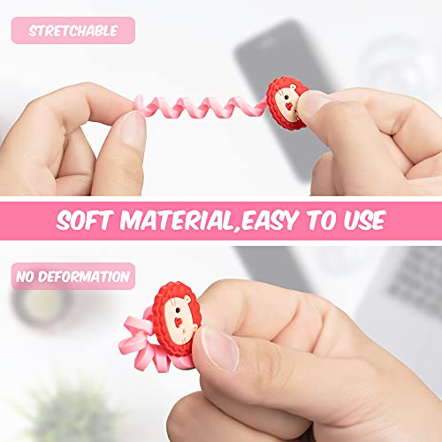 Flutesan 32 Pieces Colorful Cartoon Charger Cable Protectors USB Charger Saver Silicone Animal Buddies Flexible Cable Wire Protectors for Most Cellphone Data Lines (Cute Style,2 x 3 cm) - Image 3