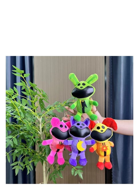 New SmilingCritters Chapter 3 CatNap Keychain Smiling Critters Keychain Cute CatNap Cartoon Anime SmilingCritters Keychain Toy for Game Fans Kids Birthday Gift 4pcs