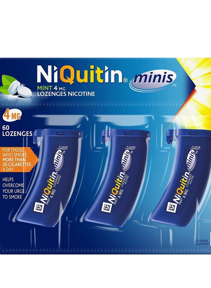 NiQuitin Lozenges Mini Mint 4mg 60 Lozenges. - Image 1
