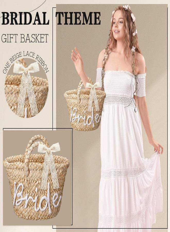 Teecyhooo Bride Shower Gift, Bride Straw Beach Bag Cotton Rope Letters Beach HandBag, Bachelorette Honeymoon Wedding Bridal Shower Gift - Image 5