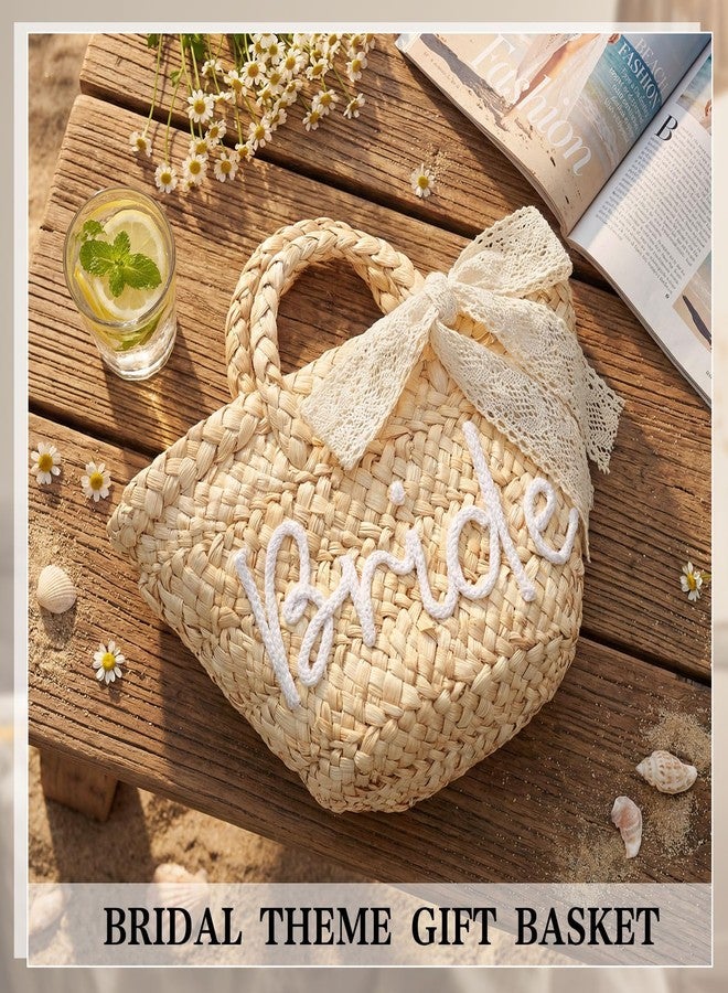 Teecyhooo Bride Shower Gift, Bride Straw Beach Bag Cotton Rope Letters Beach HandBag, Bachelorette Honeymoon Wedding Bridal Shower Gift - Image 4