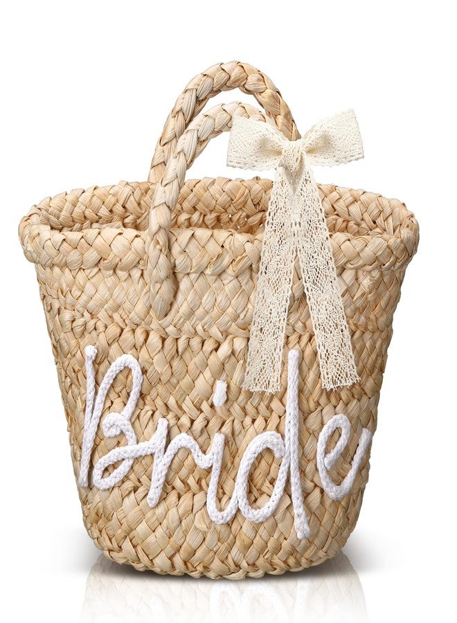 Teecyhooo Bride Shower Gift, Bride Straw Beach Bag Cotton Rope Letters Beach HandBag, Bachelorette Honeymoon Wedding Bridal Shower Gift - Image 1