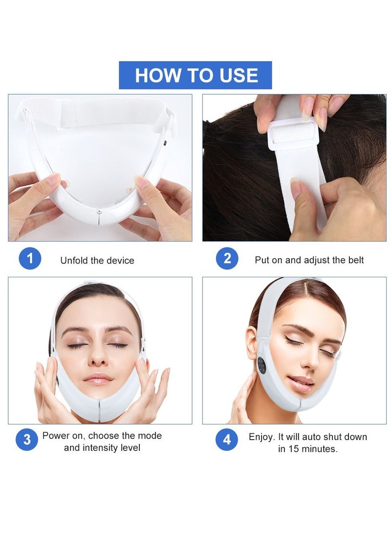 Generic - Double Chin Eliminator Portable Facial Lifting Device with Intelligent Voice 6 Modes Electric V Face Voice Shaping Massager Beauty Device for Double Chin Removal Generic - Image 1