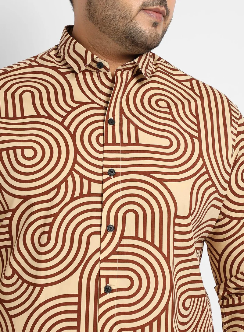 Instafab Plus Contrast Lines Shirt