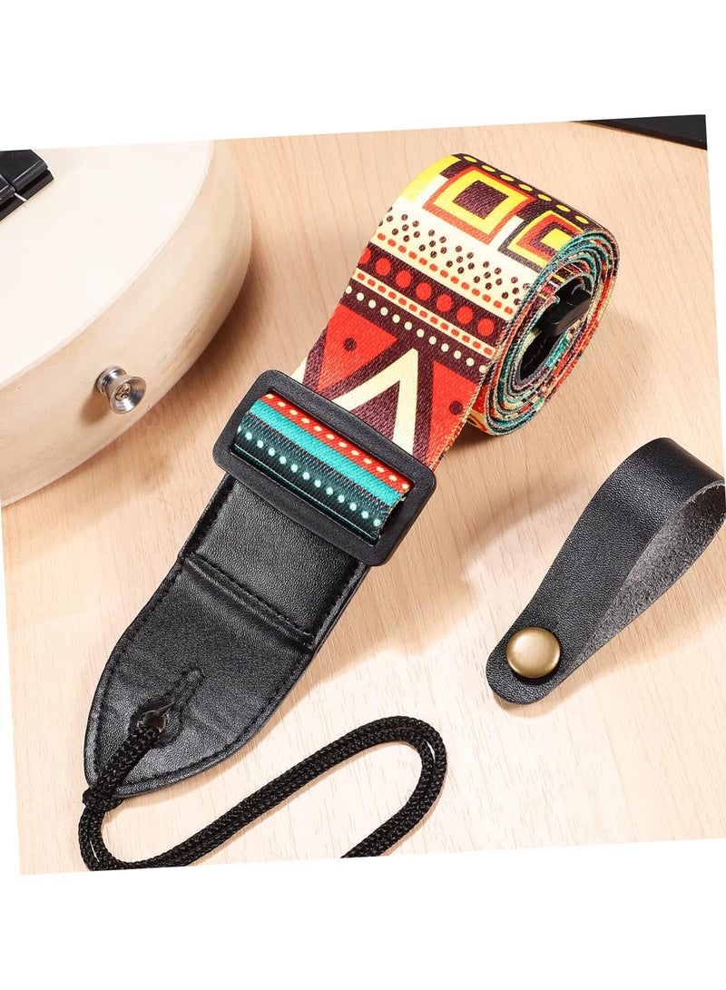 GGOOT 5 Sets guitar accessories adjustable guitar strap vintage guitar strap musical instrument belt guitar shoulder band embroidered guitar strap guitar supplies polyester Ukulele bass  - Image 2