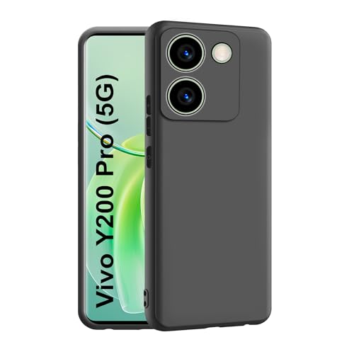 CEDO Back Cover for Vivo Y200 Pro (5G) | Camera Bump Protection Inner Fabric Lining | Soft Case Cover (Black) - Image 1