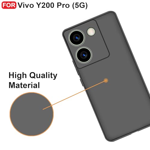 CEDO Back Cover for Vivo Y200 Pro (5G) | Camera Bump Protection Inner Fabric Lining | Soft Case Cover (Black) - Image 5
