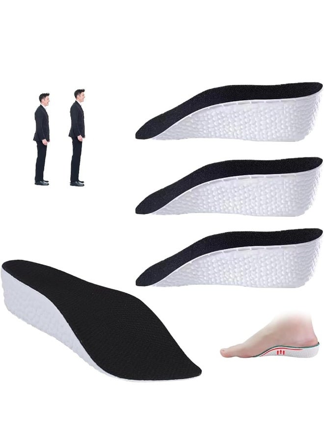 GNAFOTU Height Increase Insoles, Comfort Memory Foam Sole for Shoes, Shock Absorbing Insoles for Men and Women, 3.5cm Lift Inserts, Foot Pain Relief Cushions（2 Pairs，Black） - Image 1