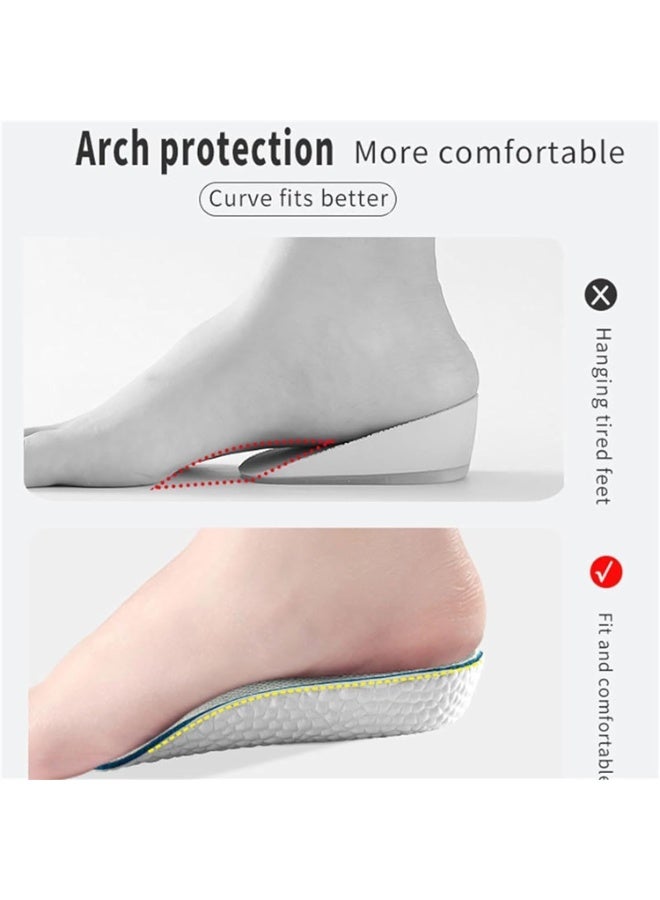 GNAFOTU Height Increase Insoles, Comfort Memory Foam Sole for Shoes, Shock Absorbing Insoles for Men and Women, 3.5cm Lift Inserts, Foot Pain Relief Cushions（2 Pairs，Black） - Image 4