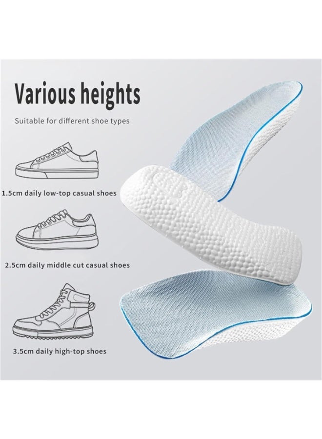 GNAFOTU Height Increase Insoles, Comfort Memory Foam Sole for Shoes, Shock Absorbing Insoles for Men and Women, 3.5cm Lift Inserts, Foot Pain Relief Cushions（2 Pairs，Black） - Image 5