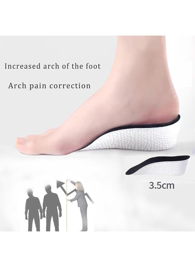 GNAFOTU Height Increase Insoles, Comfort Memory Foam Sole for Shoes, Shock Absorbing Insoles for Men and Women, 3.5cm Lift Inserts, Foot Pain Relief Cushions（2 Pairs，Black） - Image 2