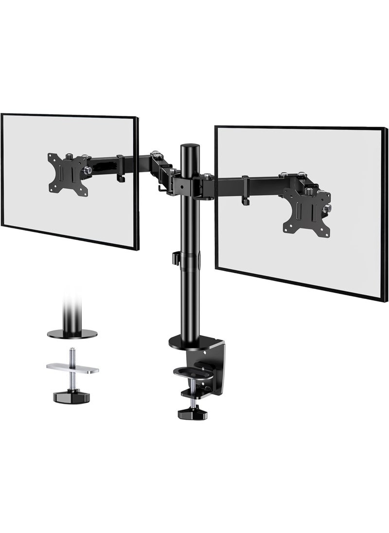 Generic Dual Monitor Arm Stand with Adjustable Height – Fits 17 to 32 Inch Screens  - Image 1