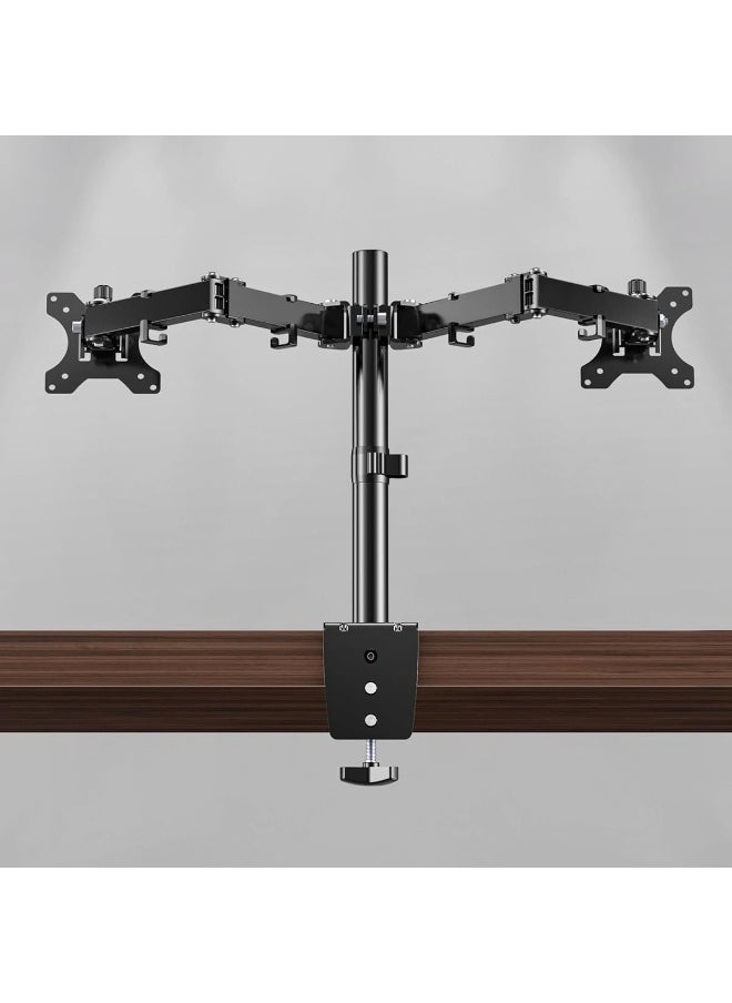 Generic Dual Monitor Arm Stand with Adjustable Height – Fits 17 to 32 Inch Screens  - Image 2