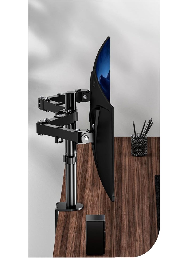 Generic Dual Monitor Arm Stand with Adjustable Height – Fits 17 to 32 Inch Screens  - Image 3