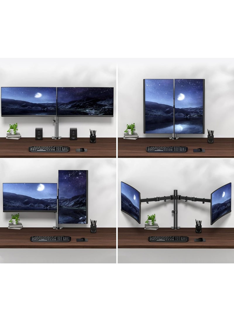 Generic Dual Monitor Arm Stand with Adjustable Height – Fits 17 to 32 Inch Screens  - Image 4