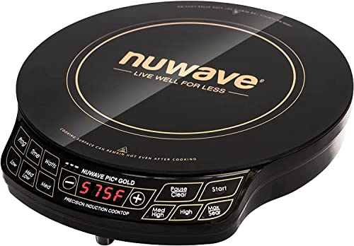 Nuwave Gold Precision Induction Cooktop, Portable, Powerful with Large 8” Heating Coil,100°F to 575°F, 3 Wattage Settings, 12” Heat-Resistant Cooking Surface - Image 1