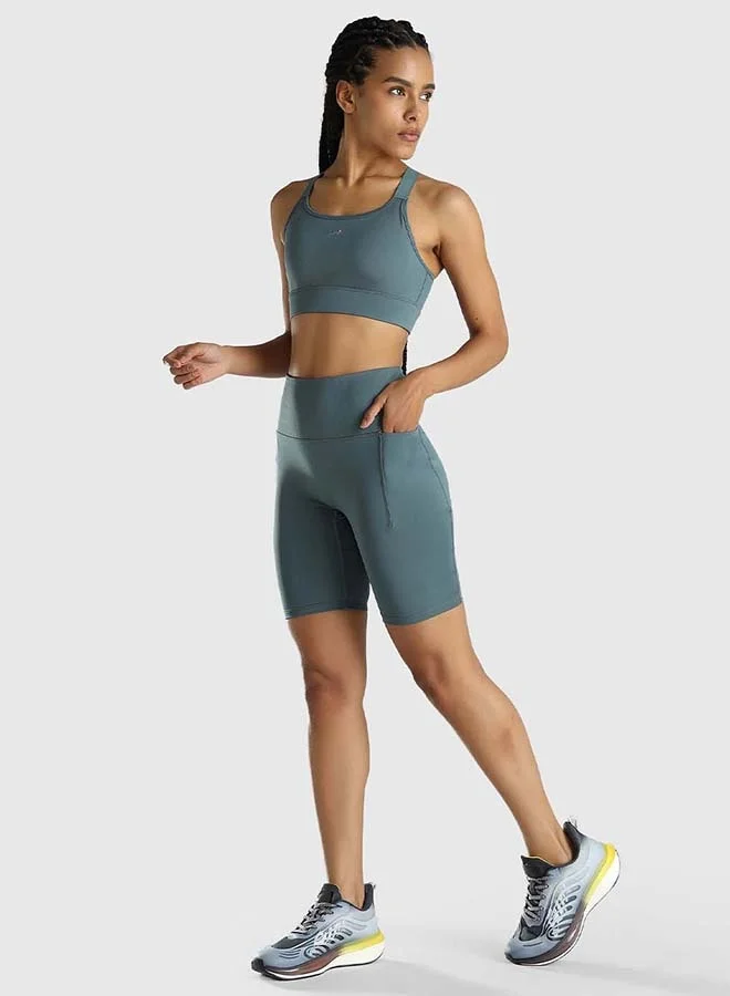 Musclemind Teal Women's Cycling Shorts 7 Inch for Women | Best Price UAE
